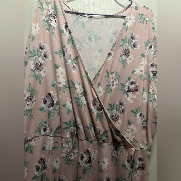 Just Be Women's Plus Size 3XL Pink Floral Wrap Dress - Picture 16 of 16